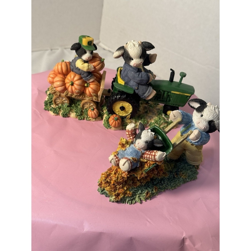 VTG HTF Mary's Moo Moos John Deere "Deerest Harvest" Special Issue 3 pc Set 00'